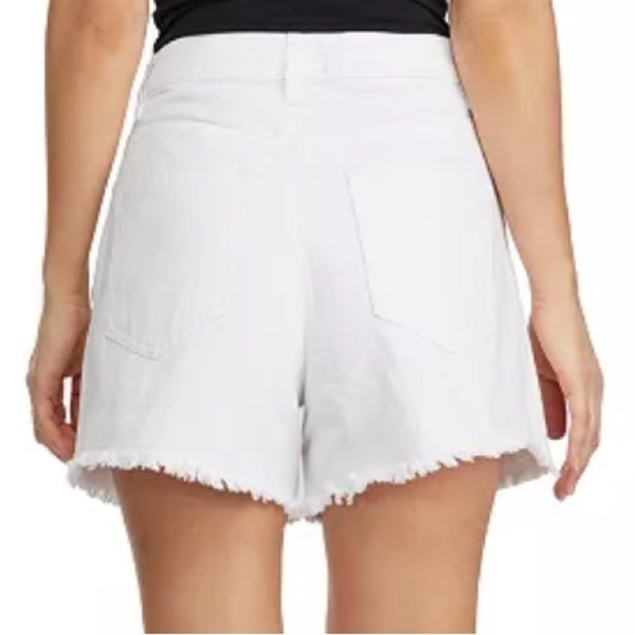 Numero Juniors Lou Lou High Rise Raw-Edge-Hem Denim Shorts White Size 27 - Picture 4 of 11